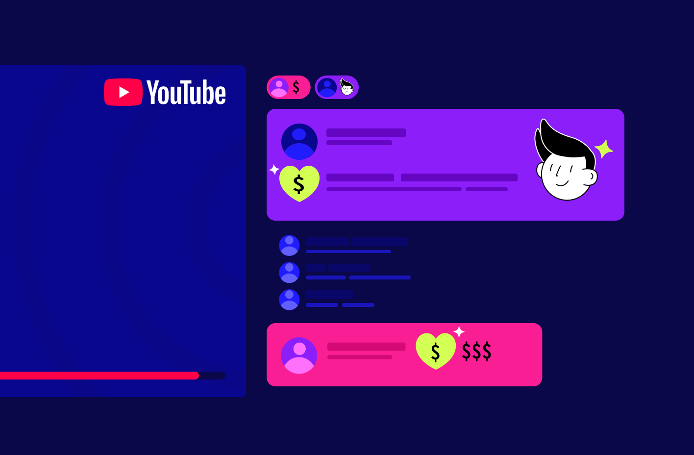 A paid YouTube Super Chat displayed as a colored highlighted message pinned within the live chat feed.