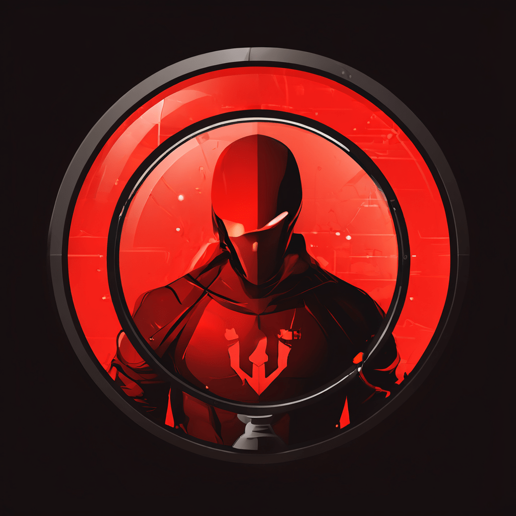 사이버 보안의 위협 분석과 사용자 보호 개념을 상징적으로 표현한 아이콘으로, 방패 모양의 보호막과 인간 실루엣 사이에서 확대경이 위험 표시를 분석하는 모습을 담고 있습니다.