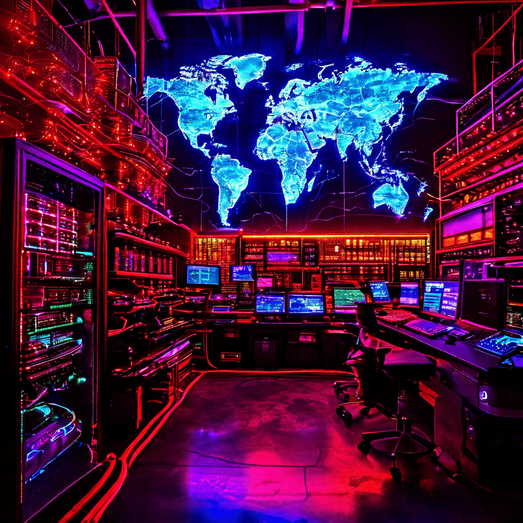 글로벌 시장 지도 위에서 강력하고 안정적인 신호를 방출하는 정교한 게임 플랫폼 서버 허브가 세계적인 서비스 연결성을 시각적으로 표현한 이미지입니다.