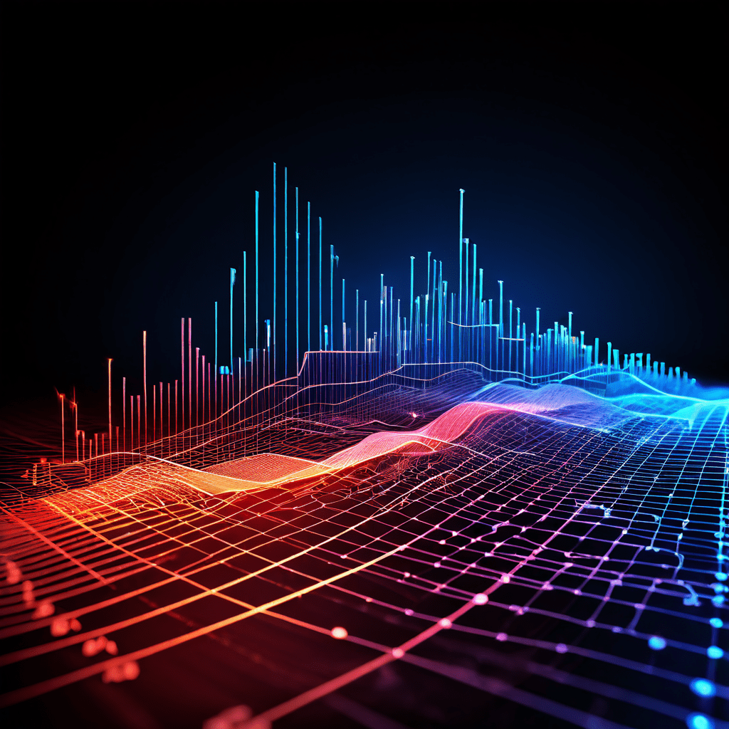 주파수 파동 그래프가 실행 단계의 흐름도로 전환되며 데이터 측정 결과를 실제 대응 전략으로 구체화하는 과정을 상징적으로 표현한 개념 이미지입니다.