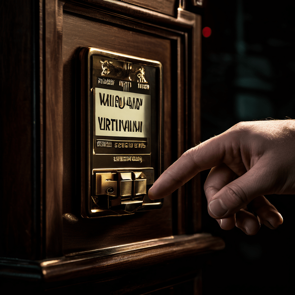 ATM 화면에 반사된 시계와 물음표를 배경으로, 출금 버튼 위에서 망설이는 손가락이 금융 결정의 고민과 시간 압박을 상징적으로 표현한 이미지입니다.