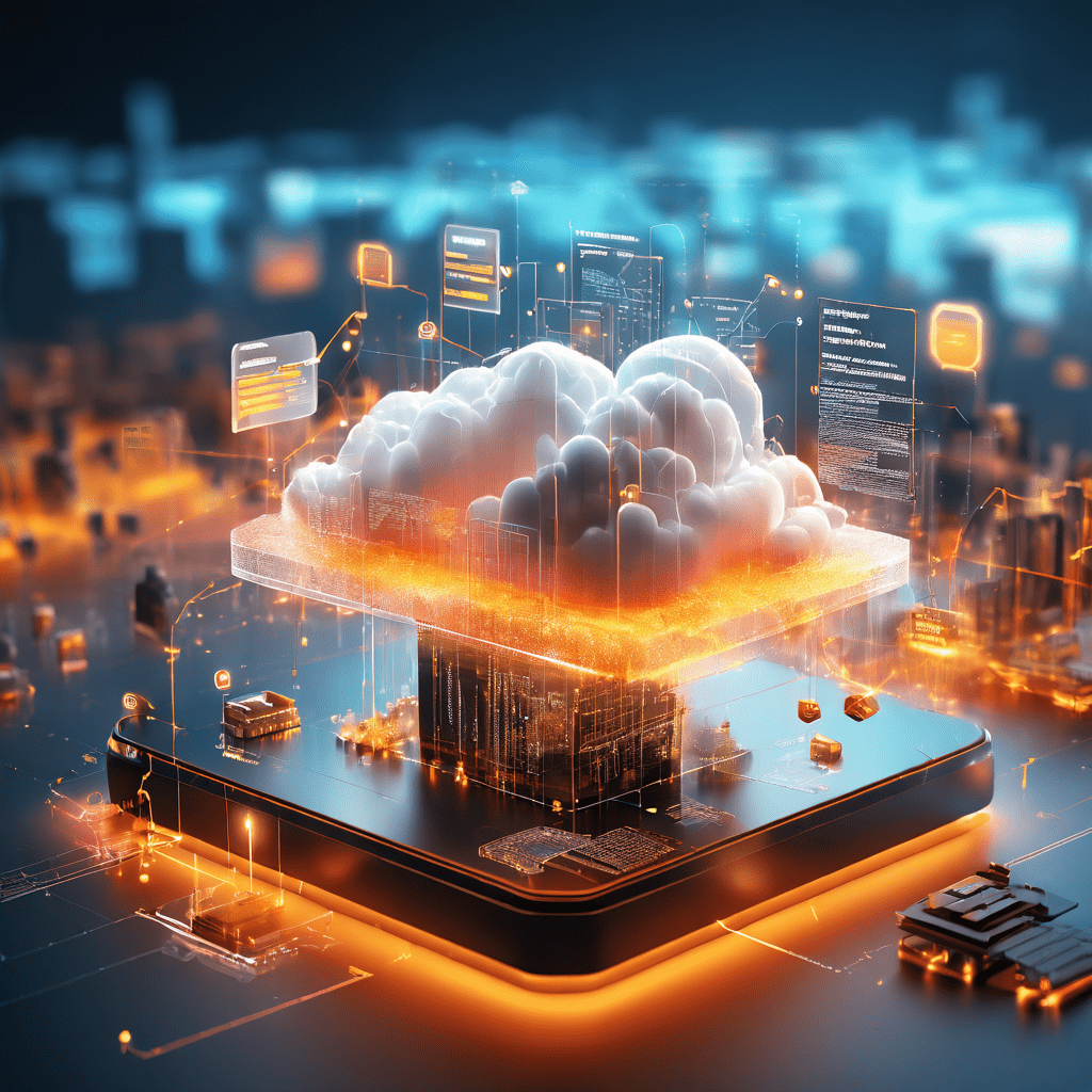 Digital platform interface showing a breakdown between service guarantees and actual delivery with layered cloud infrastructure.